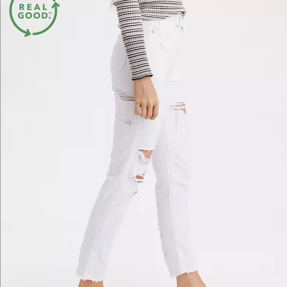 American Eagle White mom jeans 6 long NWT - Picture 3 of 4